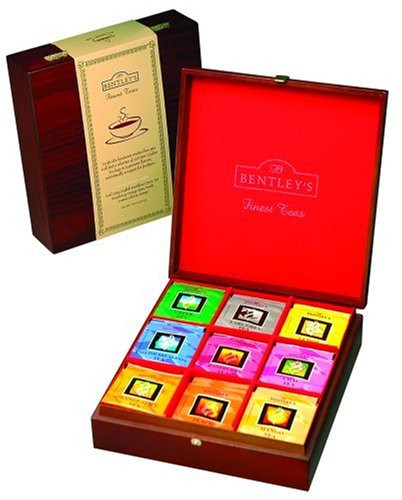 Bentley's Finest Teas, Royal Classic Premium Wooden Tea Chest, 108 Tea Bag Set