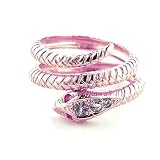 14K Gold (Choice of Yellow or Rose Gold) Coiled Snake Ring set with Tanzanite & Ruby with Snake Scaling - Finger Sizes 5 to 12 Available