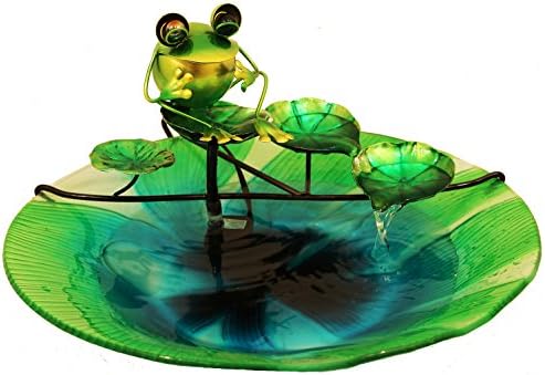 Frog &amp; Lilly Pad Water Fountain with Stand