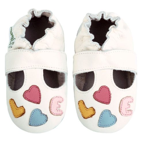 Momo Baby Soft Sole Baby Sandal Shoes - Love White