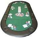 2 Fold Poker Table Top - Green Felt - Includes Carry bag
