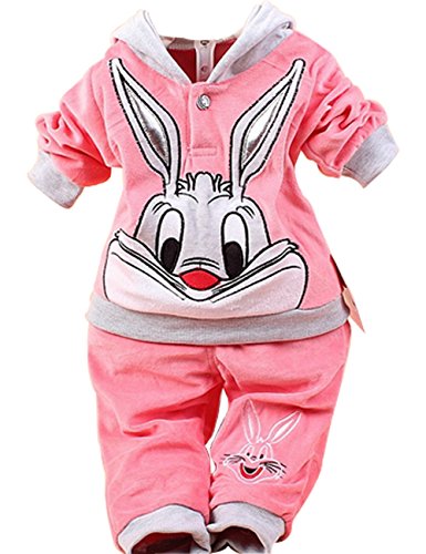 Children Clothing Set Cartoon Bunny Twinset Long Sleeve Hoodie and Pant