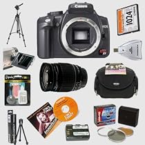 Canon EOS Digital Rebel XT SLR Camera + Cosina 28-210mm IF f/4.2-6.5 Lens + Professional Accessory Kit