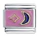 Jewelry : Star & Moon Pink Italian Charms Bracelet Link