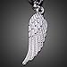 Vktech 3D Feathers Wing Pendant Woman Belly Button Ring Jewelry Silver