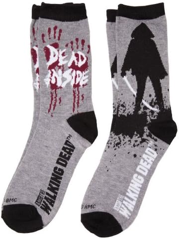 Walking Dead Zombie 2 Pair Women's Crew Socks - Michonne / Dead Inside