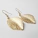 RareLove Fashion Metal Golden Leaf Drop Dangle Earrings