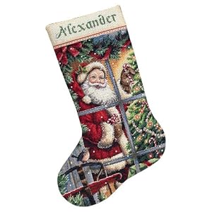 Dimensions-Counted-Cross-Stitch-Candy-Cane-Santa-Stocking