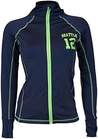 Seattle Football 12TH Man Fan Women's Seattle 12 Track Jacket (Navy, X-Large)