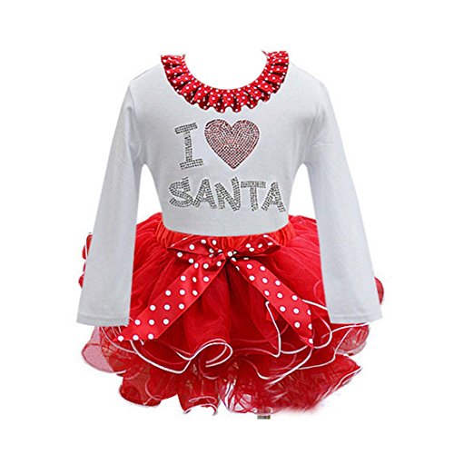 ETOSELL Baby Girl Christmas Dress Fashion Princess Kid Santa Lace Children Party