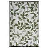 Fab Habitat 654367294864 3-Feet by 5-Feet Bali Outdoor Rug, Forest Green and Cream