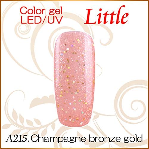 日本初！ライナーとショート刷毛が選べるColor Gel LED UV Soak Off 5ml Little Champagne bronze gold A215