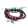 Stretch Bracelet 5 Piece Set with Charms - Pink