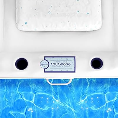 Aqua-Pong | Pool Beer Pong Table with Cooler - Inflatable Beer Pong Pool Party Game - Floating Beirut Table - by Univercity