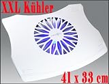 Produkt-Bild: Notebook Laptop K&uuml;hler f&uuml;r 17"-19"Zoll Notebook Laptop (41cm x 33cm) **Weiss**XXL K&uuml;hler mit Blau LED **Wei&szlig;**