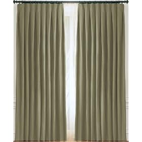24x95 inch Thai Silk Inverted Pleat Drape - Patina Green by Fortunoff