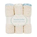 Bumkins Organic Cotton Washcloth 3-Pack - Dusty Blue