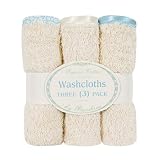Bumkins Organic Cotton Washcloth 3-Pack - Dusty Blue