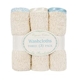 Bumkins Organic Cotton Washcloth 3-Pack - Dusty Blue
