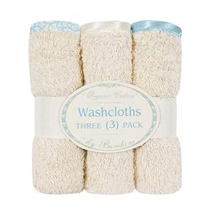 Bumkins Organic Cotton Washcloth 3-Pack - Dusty Blue