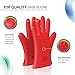 Corsicca Pot Oven BBQ Grilling Silicone Gloves Heat Resistant Mitts - Red (Lifetime Warranty)