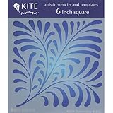 Judikins 6-Inch Square Kite Stencil, Nouveau Fern