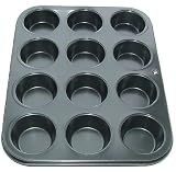 12 Hole Deep Muffin Pan / Tin Non Stick Baking Tray