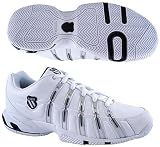 K-Swiss Men's Approach Tennis Shoe (White / Black / Platinum), Available in Various Sizes