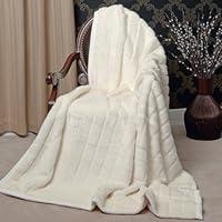 MINK FAUX FUR THERMAL THROW BLANKET RUG