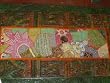 Vintage Beaded Moti Orange Green Tapestry Throw Table Linen Runner