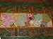 Vintage Beaded Moti Orange Green Tapestry Throw Table Linen Runner