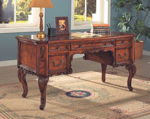 Beautiful Molding Traditional Style Home Office Writing Desk