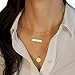 Women's New Simple Bar Sequins Pendant Multilayer Alloy Short Necklace