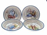 Certified International Seaside Market 9-Inch Pasta/Soup Bowl, Assorted Designs, Set of 4