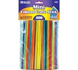 BAZIC Mini Colored Craft Sticks, Assorted, 500 Per Pack