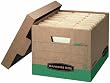Bankers Box R-Kive 100% Recycled Heavy-Duty Storage Boxes, Letter/Legal, Kraft/Green, 12 Pack (12775)