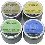TOP 4 100% Pure Aromatic (Aromatherapy) Essential Oil Candles- 96 hr. burn time