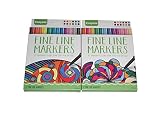 Crayola Aged Up Adult Coloring Fine Line Markers Bundle: 1 Classic Colors (12 Count) and 1 Contemporary Colors (12 Count)