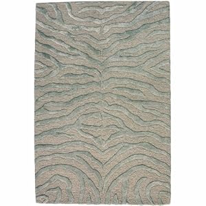 Zebra Print Area Rugs Animal Skin 5x8 Seafoam Beige