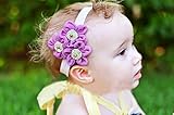 新生児 赤ちゃん 大型の花 デザイン 髪飾り ベビー＆キッズ ベビー ヘアバンドお花柄 (パープル２)