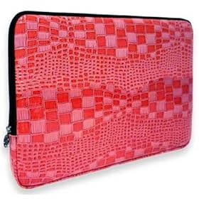 Pink Crocodile Animal Skin Textured fit 13 - 14 inch Notebook Laptop Sleeve Carrying Case