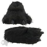 Fuzzy Black Bear Claw Slippers for Women and Men