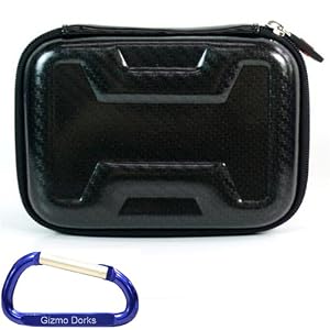 Black Hard Shell Carrying Case with a Memory Foam Lined Interior for the Western Digital My Passport Series and WD Elements External Portable Hard Drive with a Free Carabiner Key Chain
