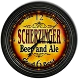 SCHERZINGER 'S Beer and Ale Cascading Pub Wall Clock