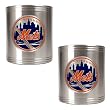 New York Mets MLB 2pc Stainless Steel Can Holder Set- Primary Logo by Great American Products
