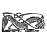 British Jewellery Workshops Silver 43x19mm Celtic animal Brooch