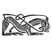 British Jewellery Workshops Silver 43x19mm Celtic animal Brooch