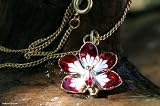 Gold plated natural orchid necklace, 'Timeless Dancer'
