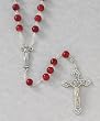 21" Sacred Heart of Jesus Rosary - Silver Plated, 7mm Red Beads, and Crucifix with Hearts - MADE IN ITALY! 21" Sacred Heart of Jesus Rosary - Silver Plated, 7mm Red Beads, and Crucifix with Hearts - MADE IN ITALY!