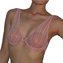 Womens Perfect Fit Mesh With Colorful Stripes Padless Underwire Bra - 34B